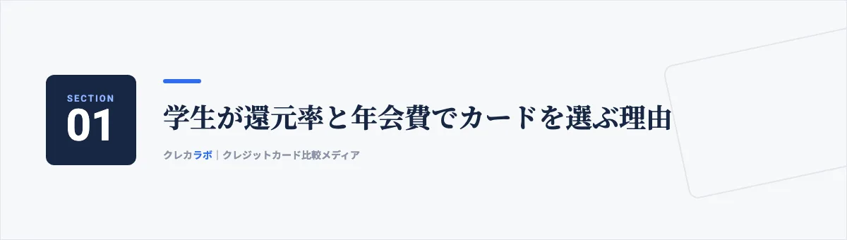学生が還元率と年会費でカードを選ぶ理由