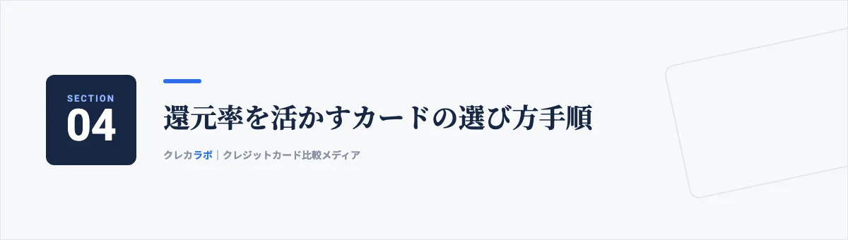 還元率を活かすカードの選び方手順
